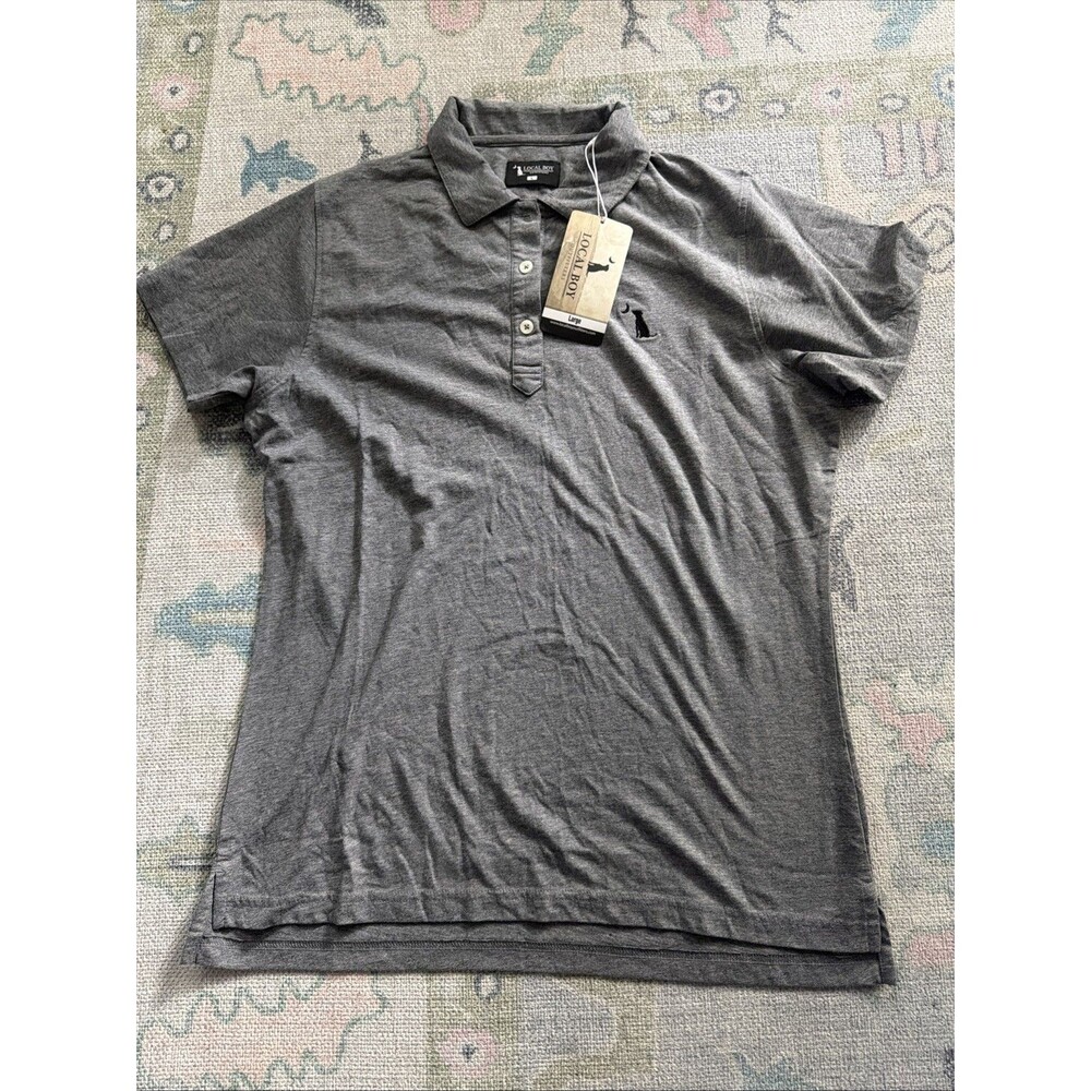 New NWT Local boy outfitters Women’s Polo Shirt Large Gray Grey